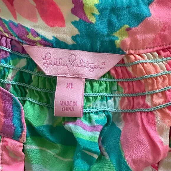 Lilly Pulitzer Bailey Silk Midi Dress - Serene Blue Paradise Bound | XL - Picture 4 of 6